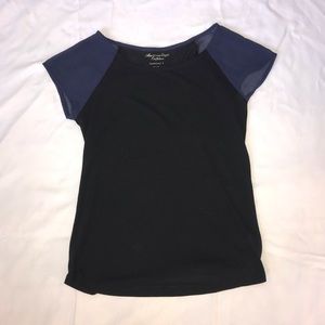 Black Shirt with Blue Sleeves